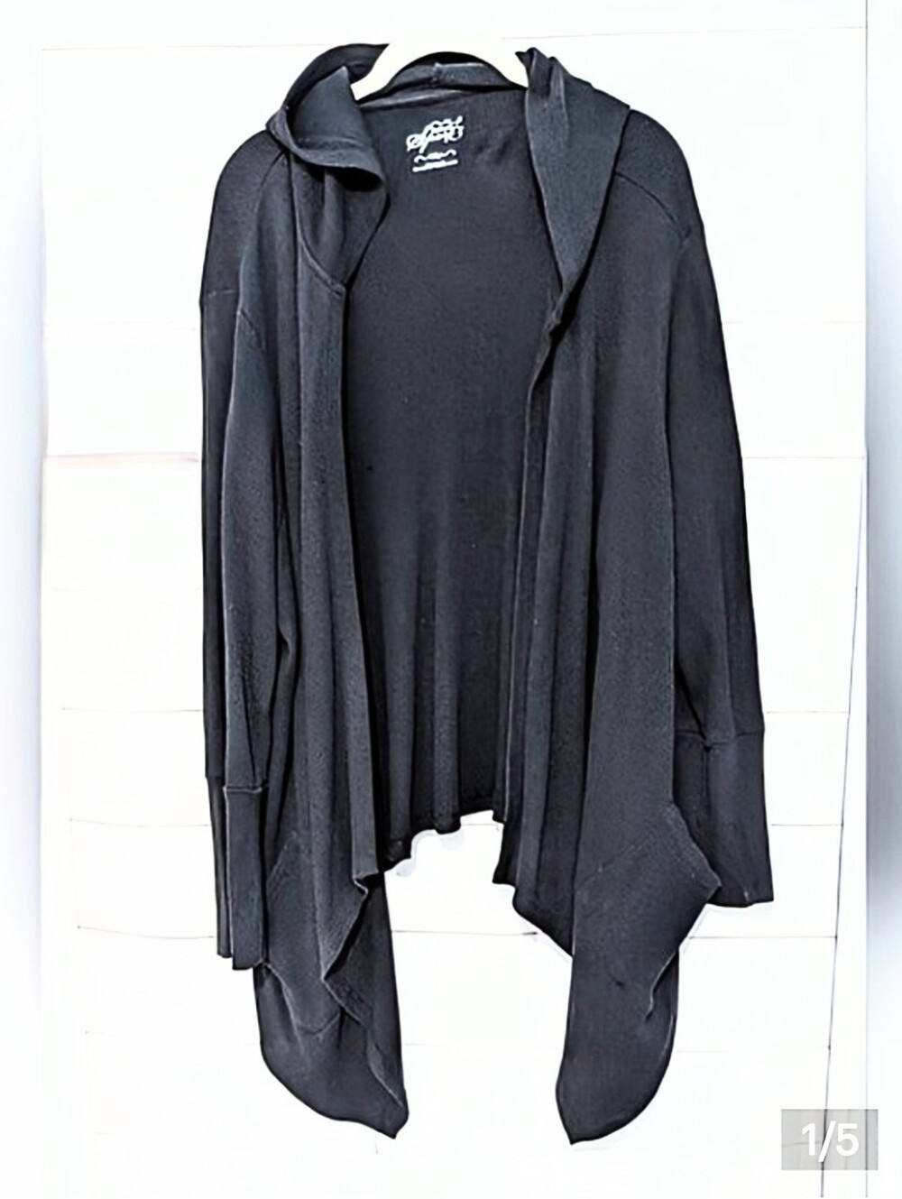 Guc Style & Co Sport Black Draped Waffle 🧇 Cardigan Size XXL